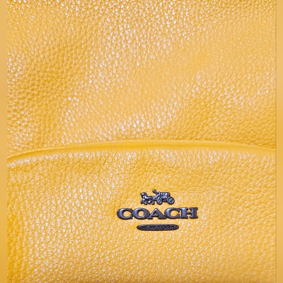 Coach Yellow Mustard Medium Backpack Shoulder bag New - Picture 7 of 9